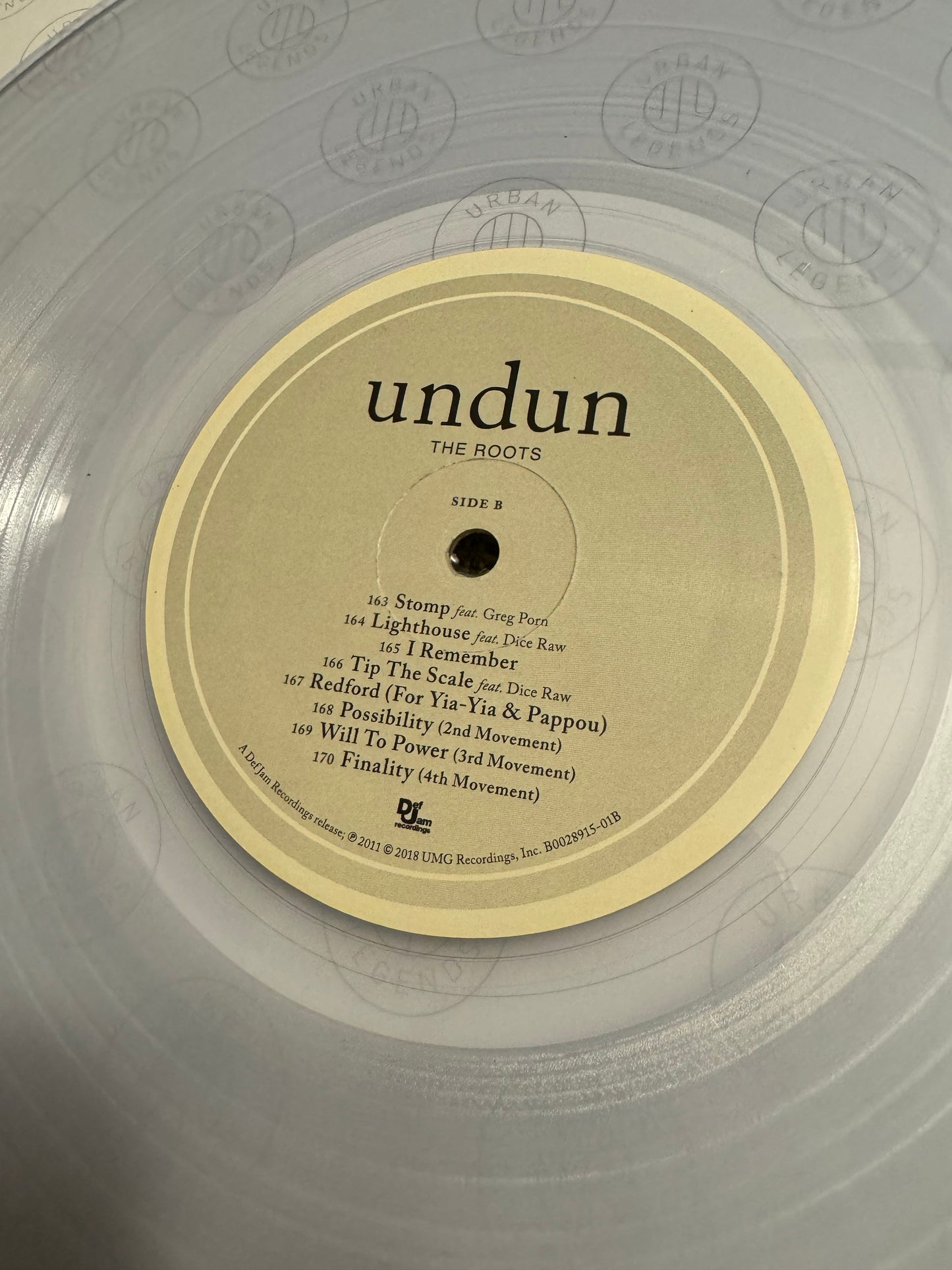 The Roots - UNDUN - Limited Edition MINT CLEAR VINYL