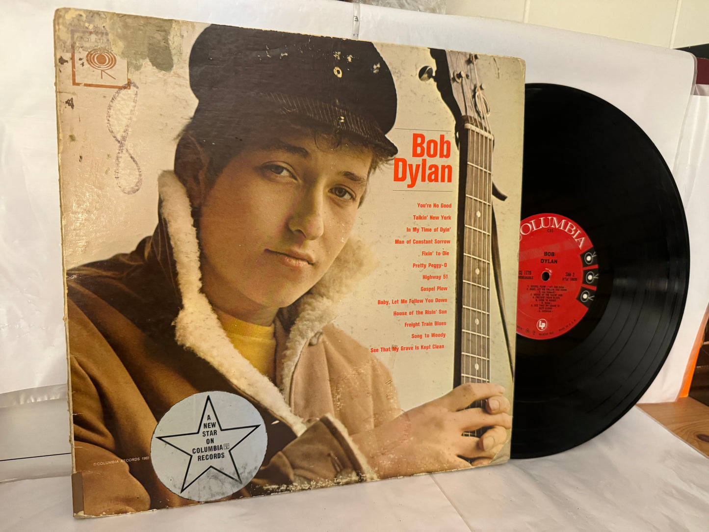 HOLY GRAIL - Bob Dylan - s/t debut - MONO PROMO w/ Colombia star sticker